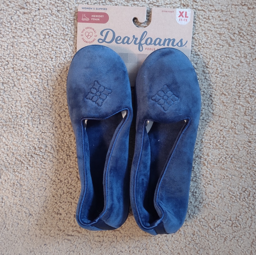 Dearfoams Women's Cozy Blue Slippers